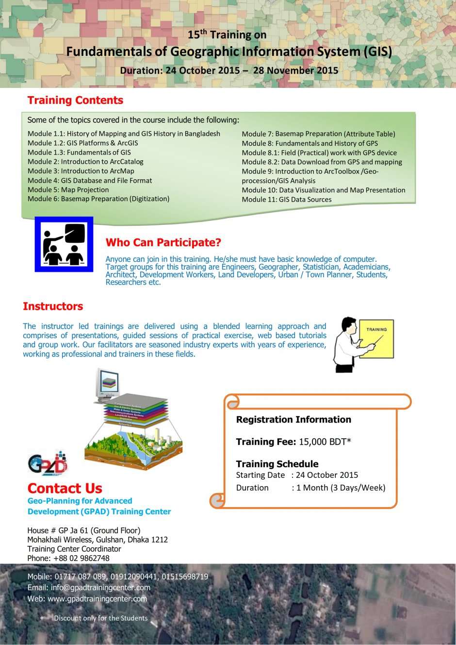 15th Training Course on Fundamentals of Geographic Information System (GIS)