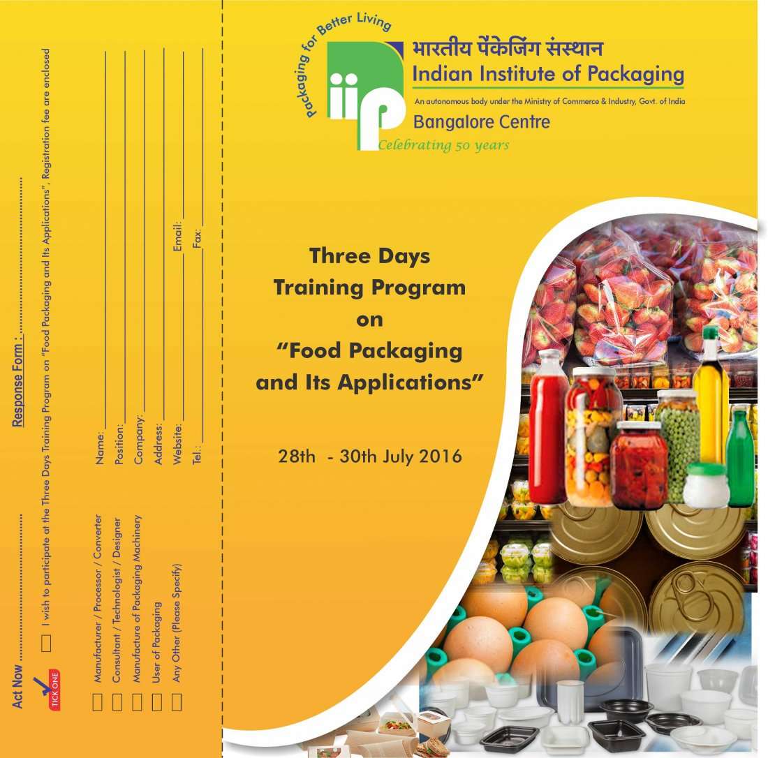 Three Days Executive Training Programme on "Food Packaging and Its